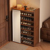 家用门口鞋 柜 架小型楠木收纳置物架省空间神器宿舍出租屋用简易鞋