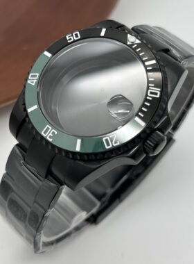 黑色40MM不锈钢表壳 机械防水表壳 手表套壳适合NH35 36 38/4R 7S