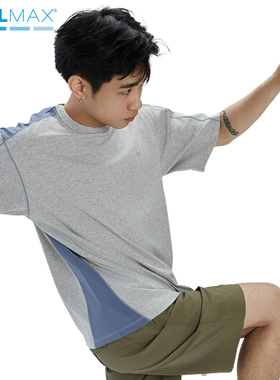 GOODLIVEABLE COOLMAX速干凉感透气拼接撞色T恤运动速通勤打底衫