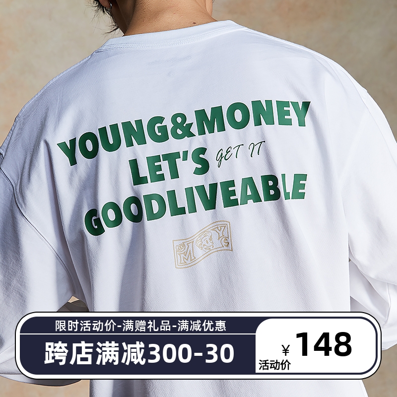 GOODLIVEABLE 美式复古纯棉长袖t恤男口袋趣味印花打底衫情侣装