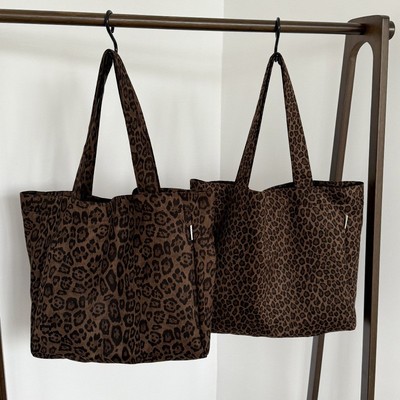 韩系小众豹纹秋冬款慵懒风单肩包