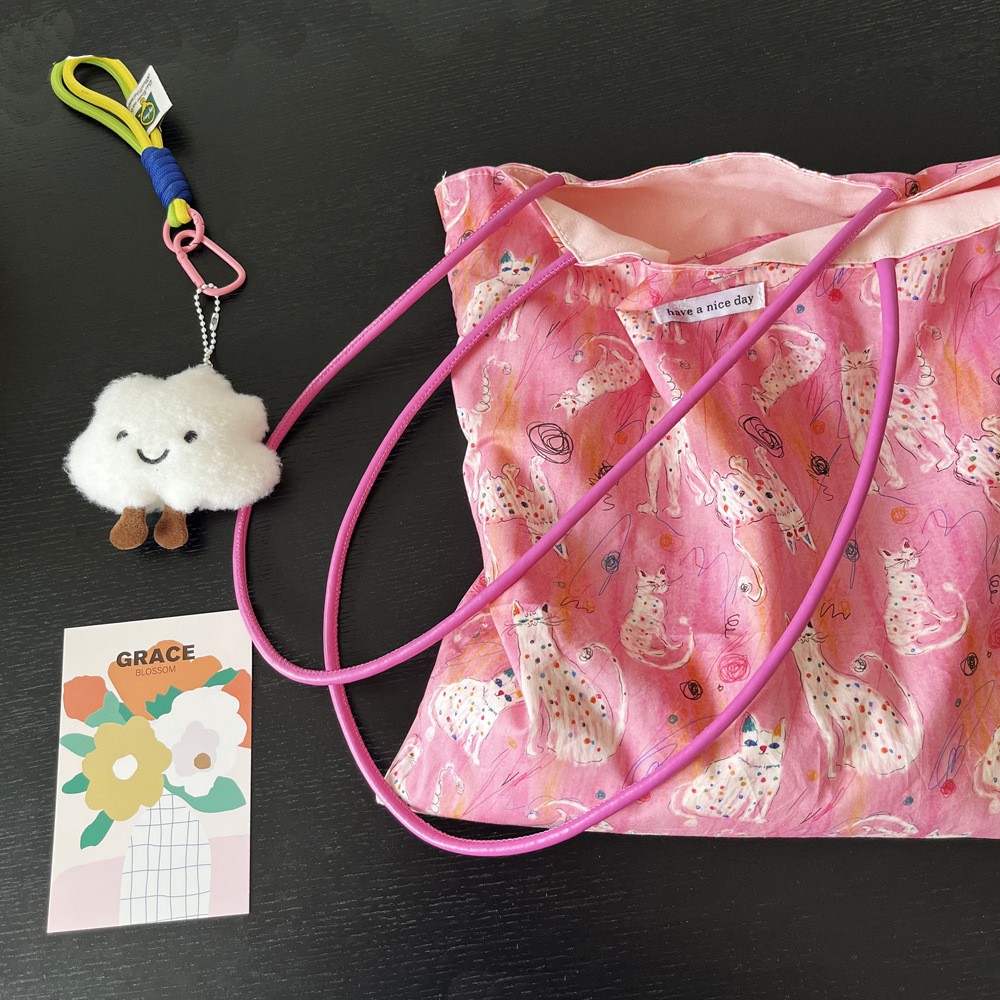 软萌可爱小猫咪百搭帆布袋女学生
