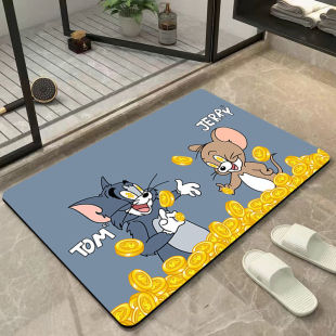 卡通浴室吸水地垫猫和老鼠地毯入户门脚垫厕所门口防滑垫卫生间