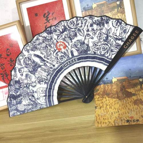 霸王茶姬折扇（国内代购）周边正品全新未拆封茶马古道图案扇子