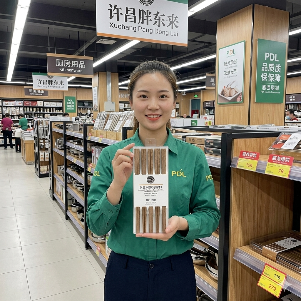 胖东来代购筷子鸡翅木高档雕花无漆无蜡竹筷代购家用正品食品级