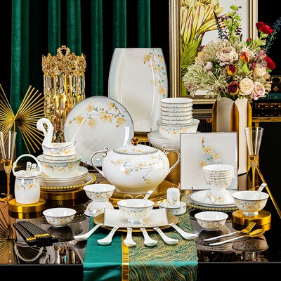 2024新款家用碗盘骨瓷高档