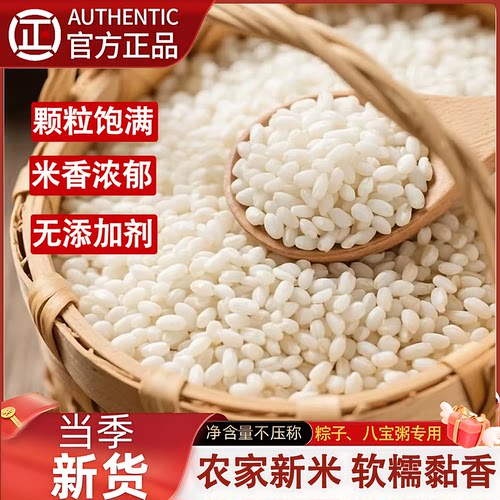 优质圆糯米新米农家纯白糯米一斤五谷杂粮粥米江米包粽子粘大米饭