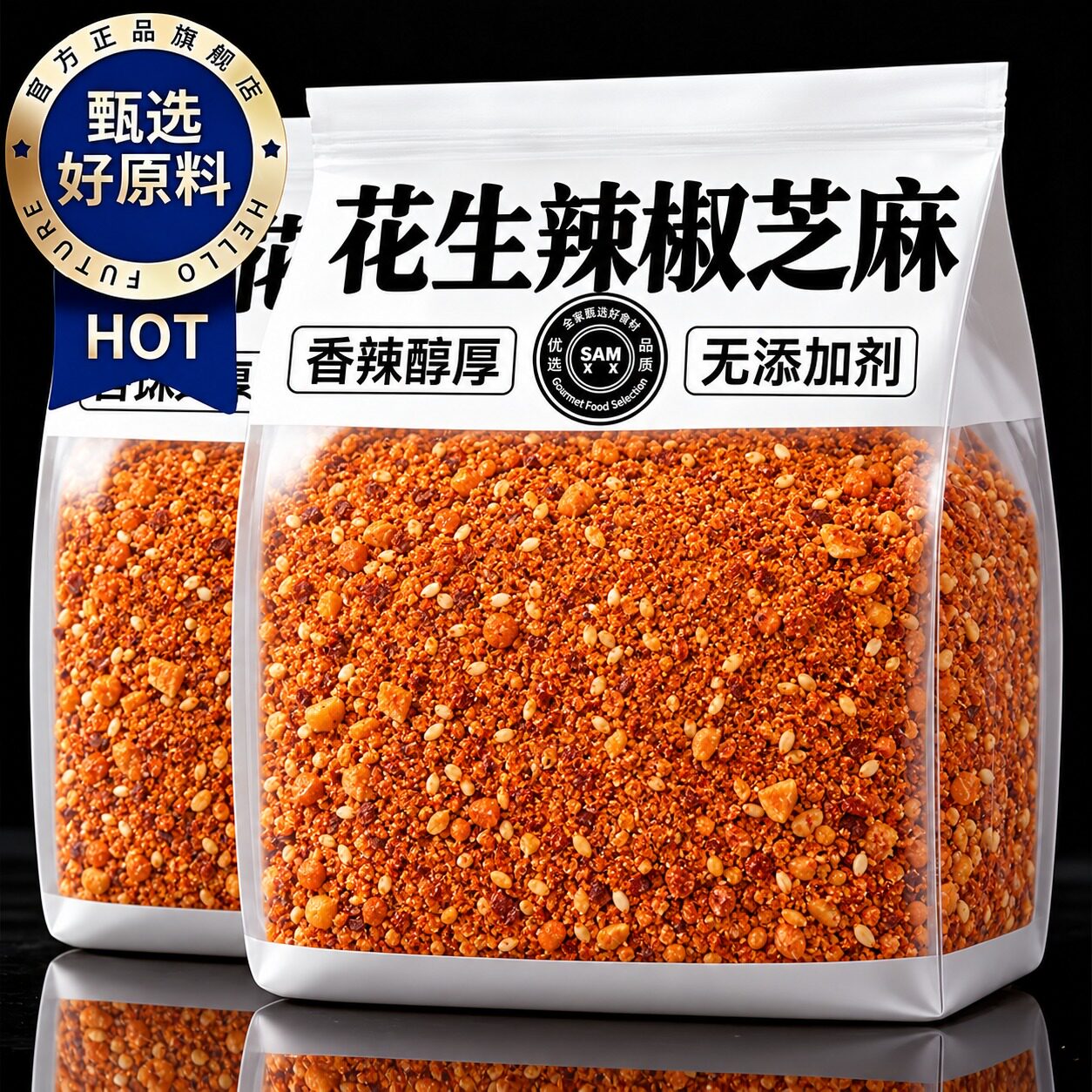 花生碎芝麻辣椒烧烤蘸料图片