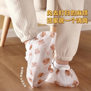 套家用室内加厚耐磨无纺布反复使用防滑印花卡通鞋 一次性鞋 套儿童
