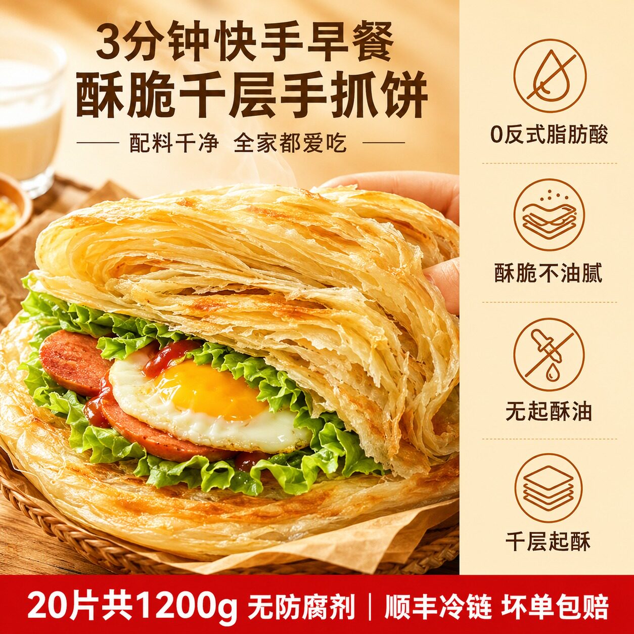 官方旗舰儿童无添加手抓饼速食图片