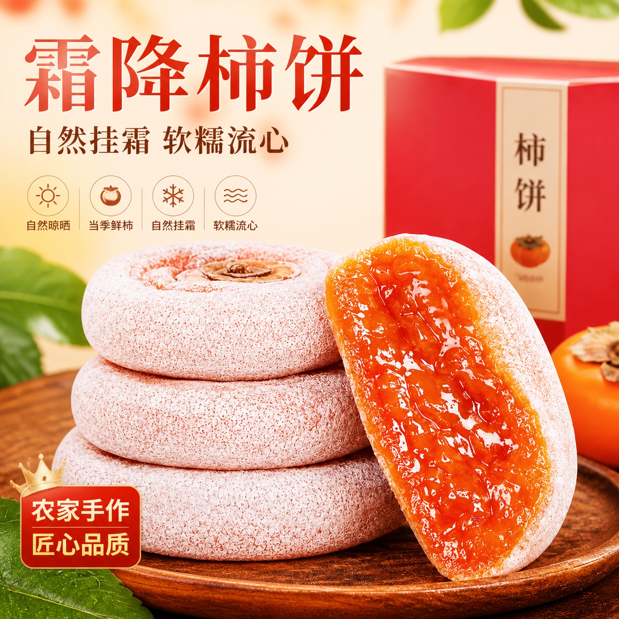 特产级霜降柿饼独立小包装广西流心吊柿子5斤礼盒非陕西富平柿饼