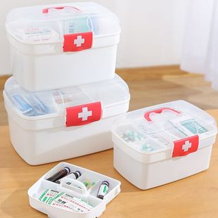 学生宿舍大容量储物箱小型药物药品收纳盒家用小药箱 医药箱家庭装