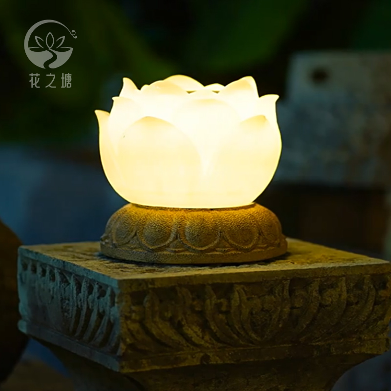 花之塘人造石新中式庭院太阳能灯