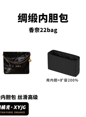 DGAZ汐雅橘光适用小香22bag内胆包mini中号大号绸缎收纳包香奶奶