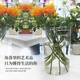 深水醒花桶家用透明亚克力鲜花桶带把手法式 花店专用大号塑料花瓶