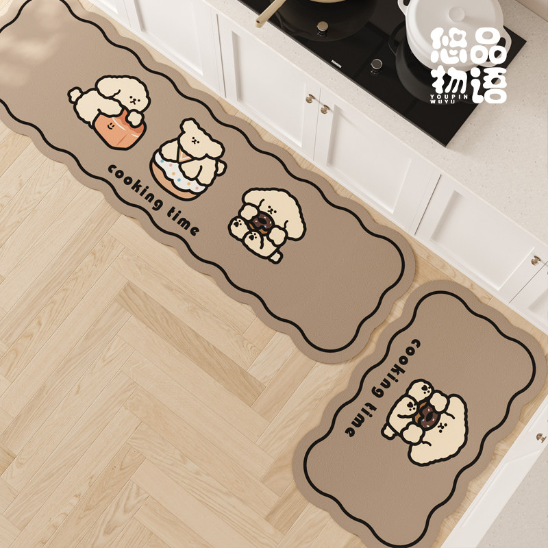 幸运小狗厨房地垫防水防油