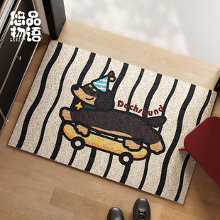 快乐小狗美式 复古运动入户门地垫进门脚垫丝圈可裁剪进户门垫地毯