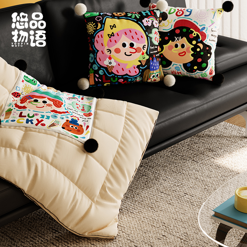 A类母婴级面料抱枕被子二合一