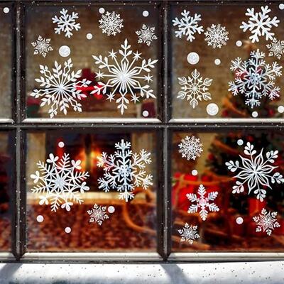 Winter Snow Flakes Window Clings Decals Christmas Decoration