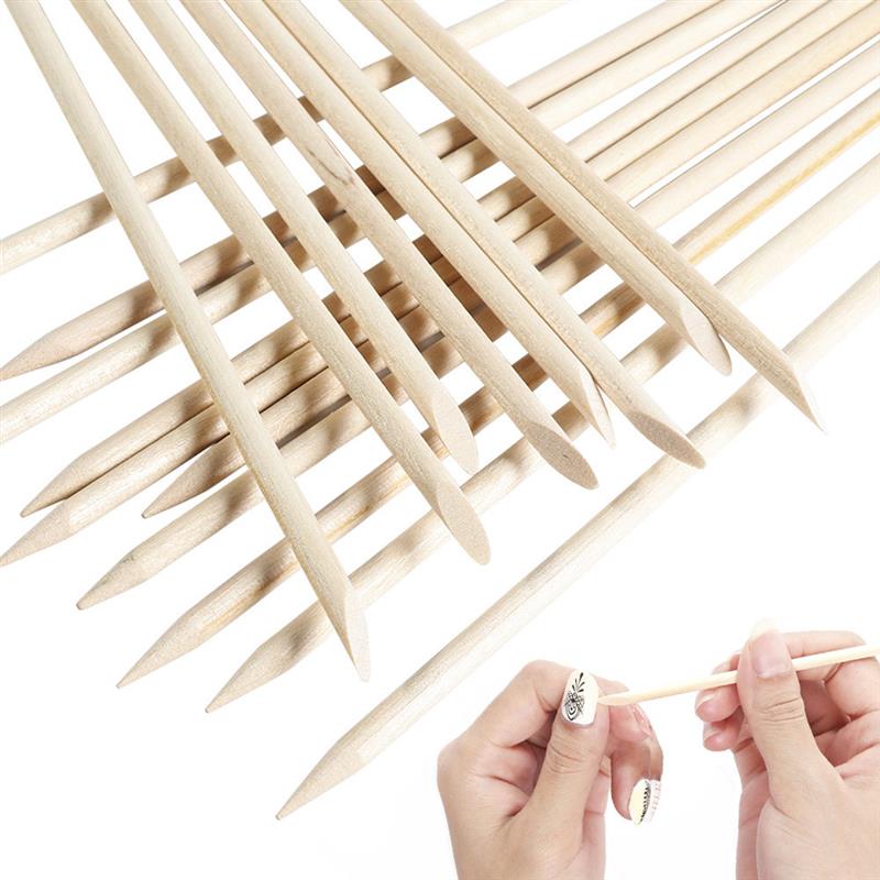 Nail Art Wood Stick Cuticle Pusher Remover Pedicure Tool Set