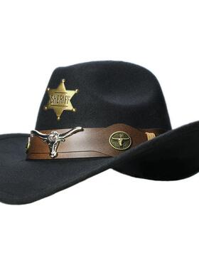 StarCrest Retro Cow Head Emblem Cowboy Hat 西部牛仔帽