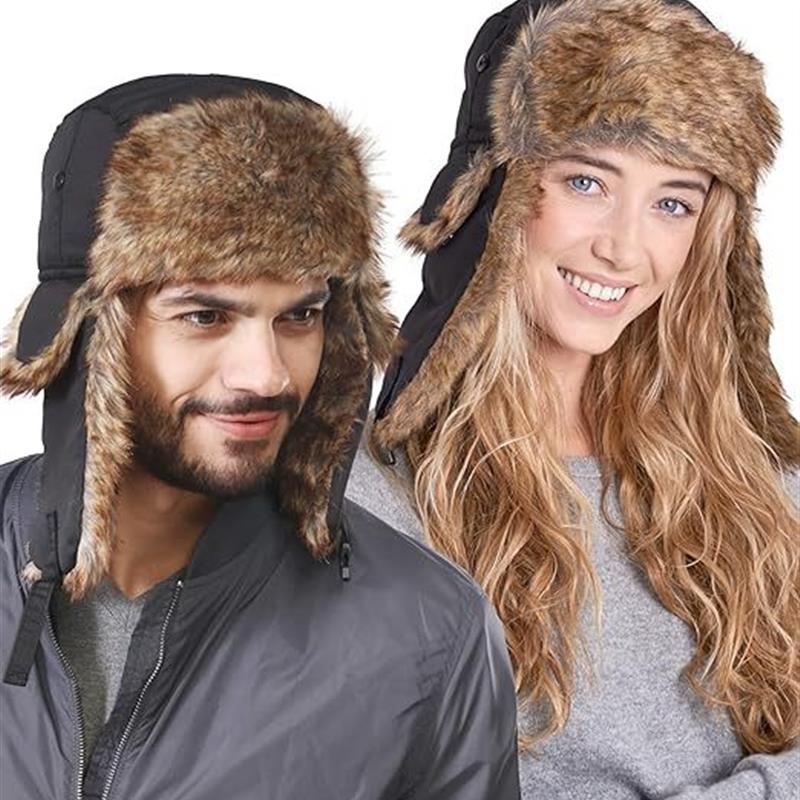Men Women Snow Winter Trapper Hat with Ear Flaps Aviator Hat
