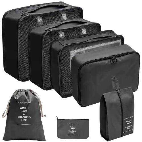7PCS Compression Packing Cubes Travel Luggage Organizer bag