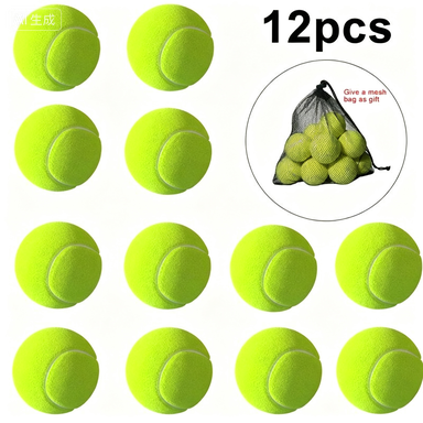 6/12pcs Tennis Balls with Mesh Carry Bag Practice Ball High