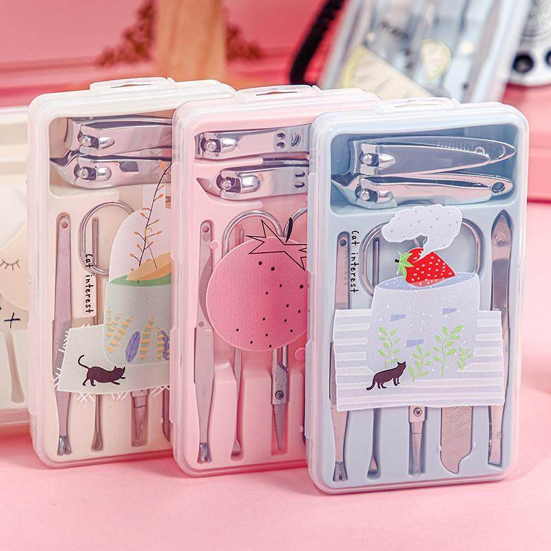 7Pcs Cartoon Nail Clipper Set Stainless Steel Manicure Kit