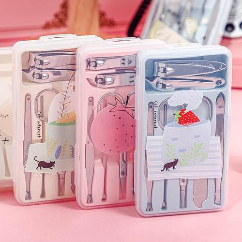 7Pcs Cartoon Nail Clipper Set Stainless Steel Manicure Kit