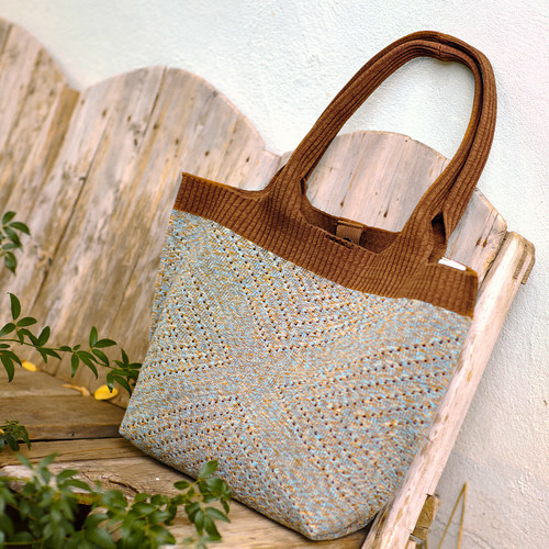 无色无味单肩大容量提花编织包女