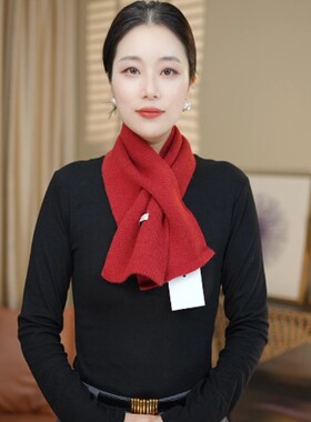 占氏商贸严选2025秋季新款百搭时尚针织羊毛短款围领纯色围巾围脖