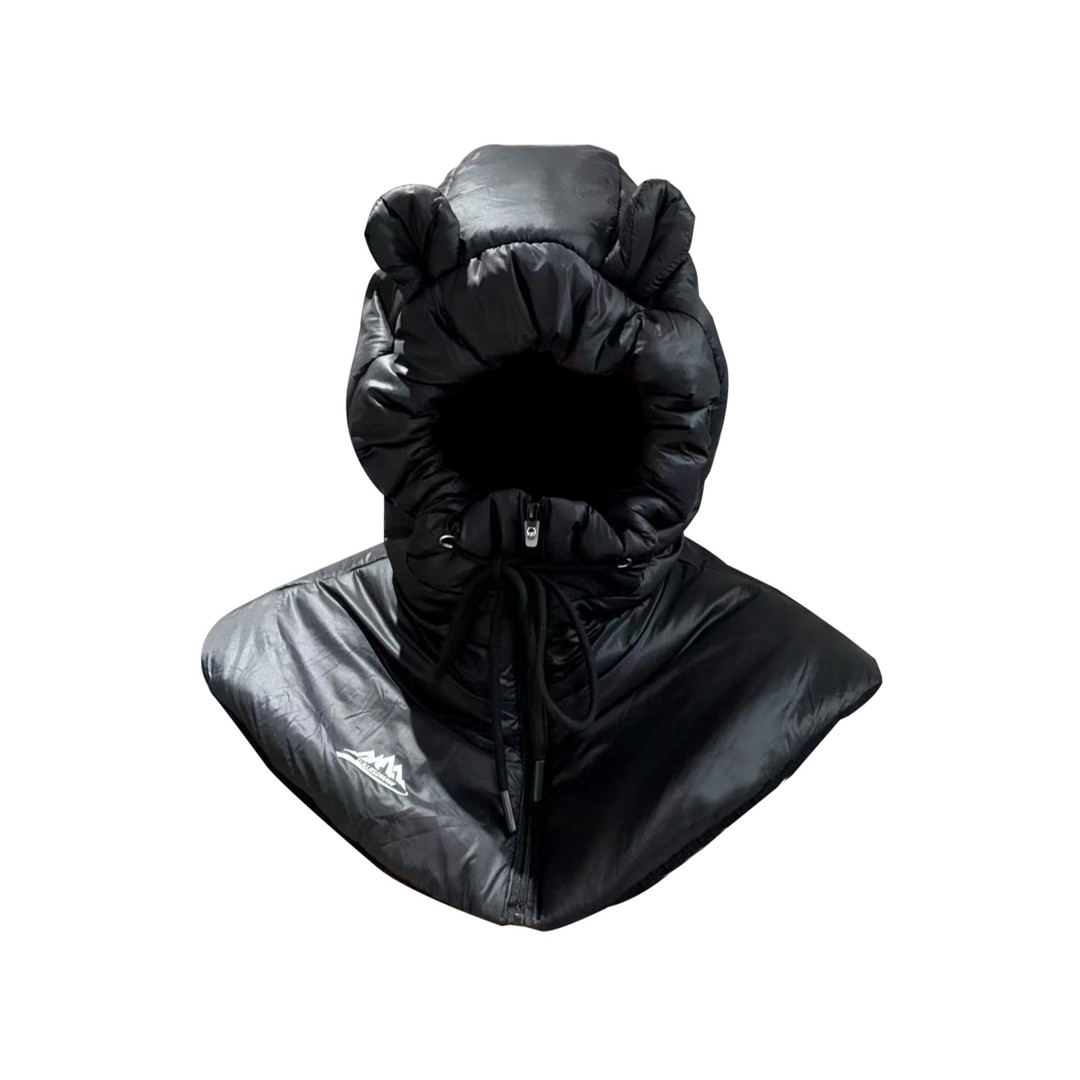 知芝帽业熊版披肩帽超蓬松防风雪帽秋冬围脖护颈亲子护耳雷锋帽女