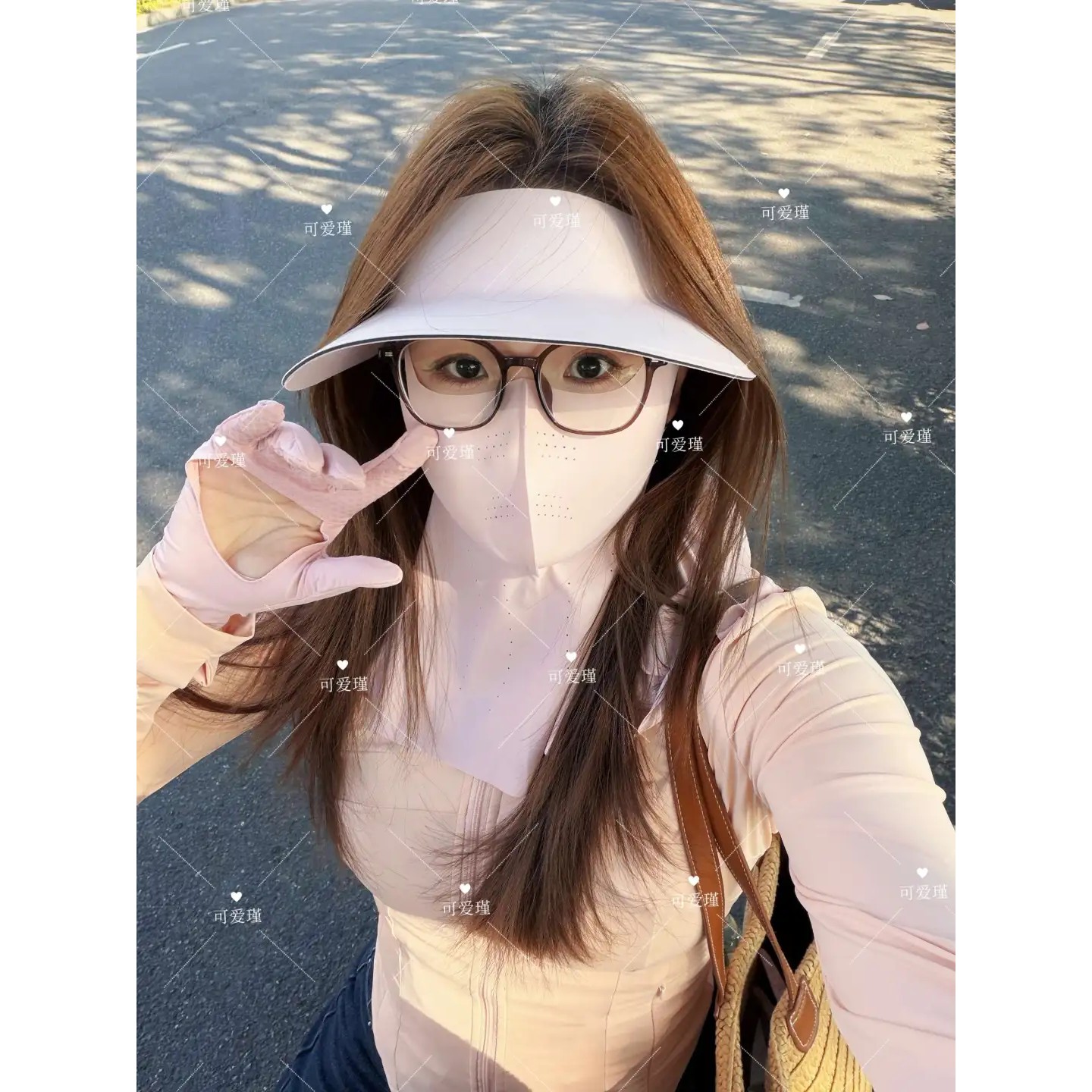 可爱瑾无痕防晒帽可拆卸夏季骑行遮脸防晒护颈面罩女空顶遮阳帽女