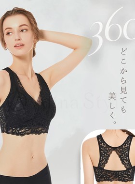 大林子Alina Style日本新款洛蝶美背镂空内衣女聚拢透气无钢圈T女