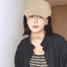 小雨帽社SCHACA4LA老钱风文艺复古前进帽 酷飒方帽檐日系画家帽女