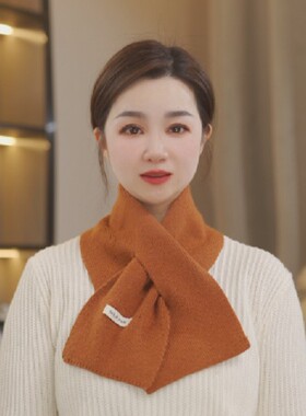 凯瑟琳服饰2025秋冬纯色围巾针织毛绒男士女士围脖15*80羊毛围脖
