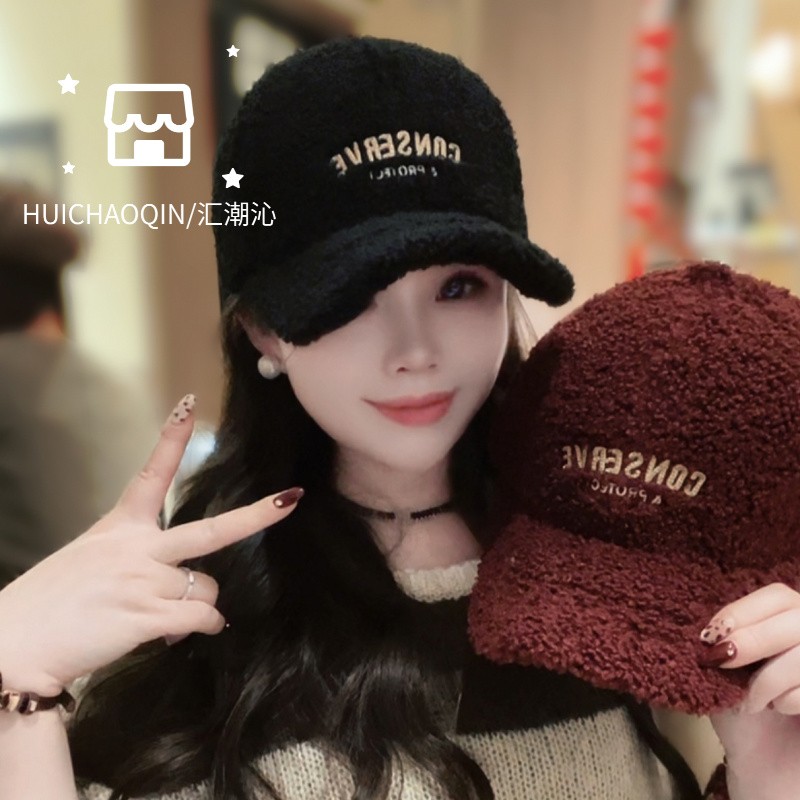 汇潮帽业A91加大版颗粒绒加绒保暖棒球帽秋冬新款鸭舌帽子开运帽