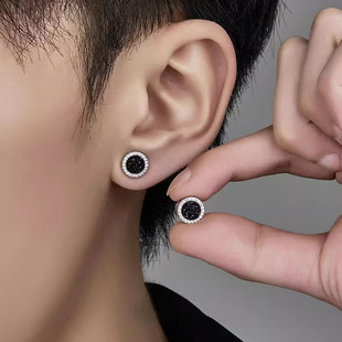 多色璀璨磁吸耳夹男款潮轻奢小众高级感冷淡风耳钉无耳洞嘻哈耳饰