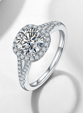 仿莫桑钻戒指女ins风开口可调节小众轻奢高级感锆石镶钻戒指