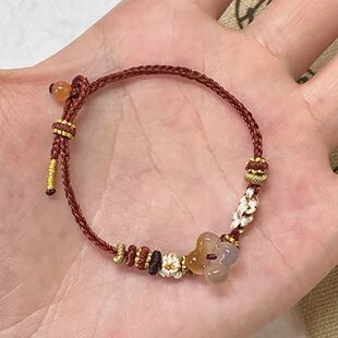 秋意晚小桂花手链红绳手工编织小花手绳小众闺蜜女士款男女礼物