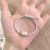 简约可爱少女粉绳Hellokitty凯蒂猫粉水晶甜美手绳女闺蜜红绳手链