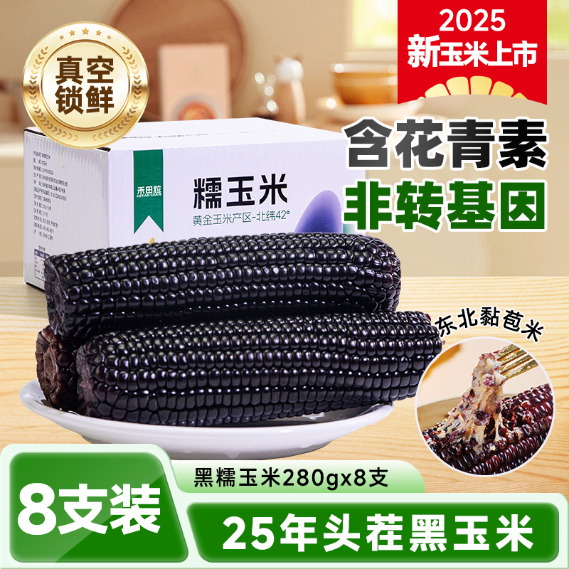 东北黑糯玉米真空装大棒新鲜