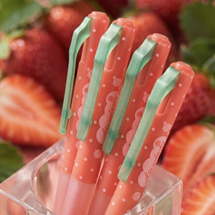 塔诺塞波点水果中性笔ins韩系高颜值草莓学生刷题考试签字笔黑色