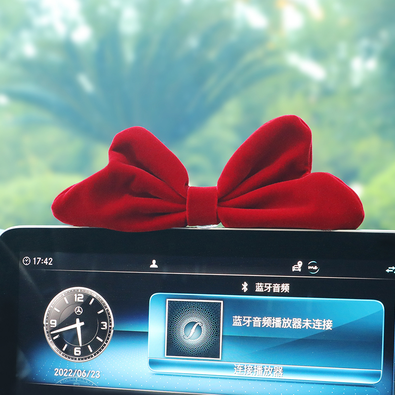 汽车摆件后视镜倒车镜车载中控台显示屏幕车内装饰品可爱玩偶挂件