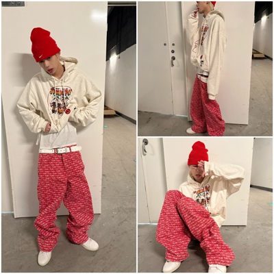 CAXx “money”数码满印阔腿裤Digital printed wide leg pants