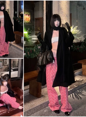 CAXx “money”数码满印阔腿裤Digital printed wide leg pants