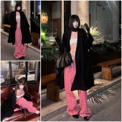 CAXx “money”数码满印阔腿裤Digital printed wide leg pants