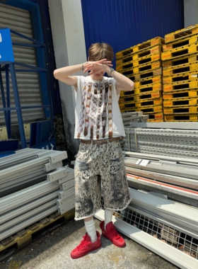 【Rapeter/泰格西/Vansdaddy等同款】CAXx采样豹纹数码Boro七分裤