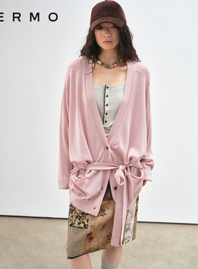 VERMO 柔软舒适 卡胯比例绑带设计 慵懒随意羊毛针织衫外套